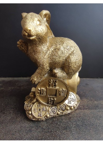 Луксозен подарък за офиса или дома - статуетка заек за пари и изобилие през годината на Заека 2023 - размер XXL